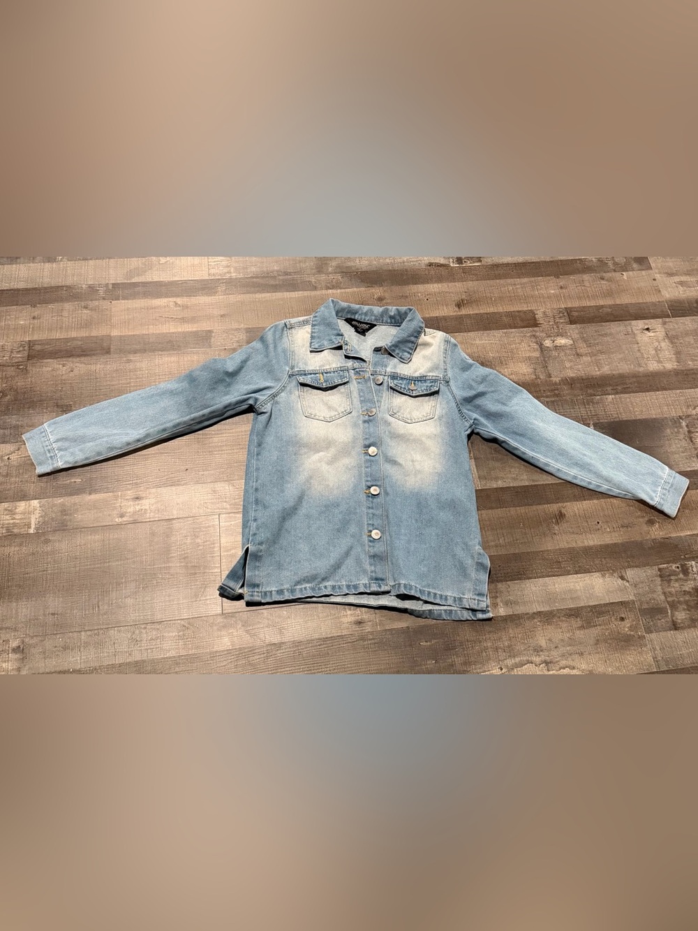 Jou Jou Light Blue Denim Button-Up Jacket for Kids